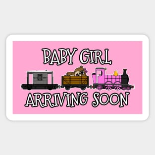 Pregnancy Announcement Steam Train, Baby Girl Arriving Soon Sticker